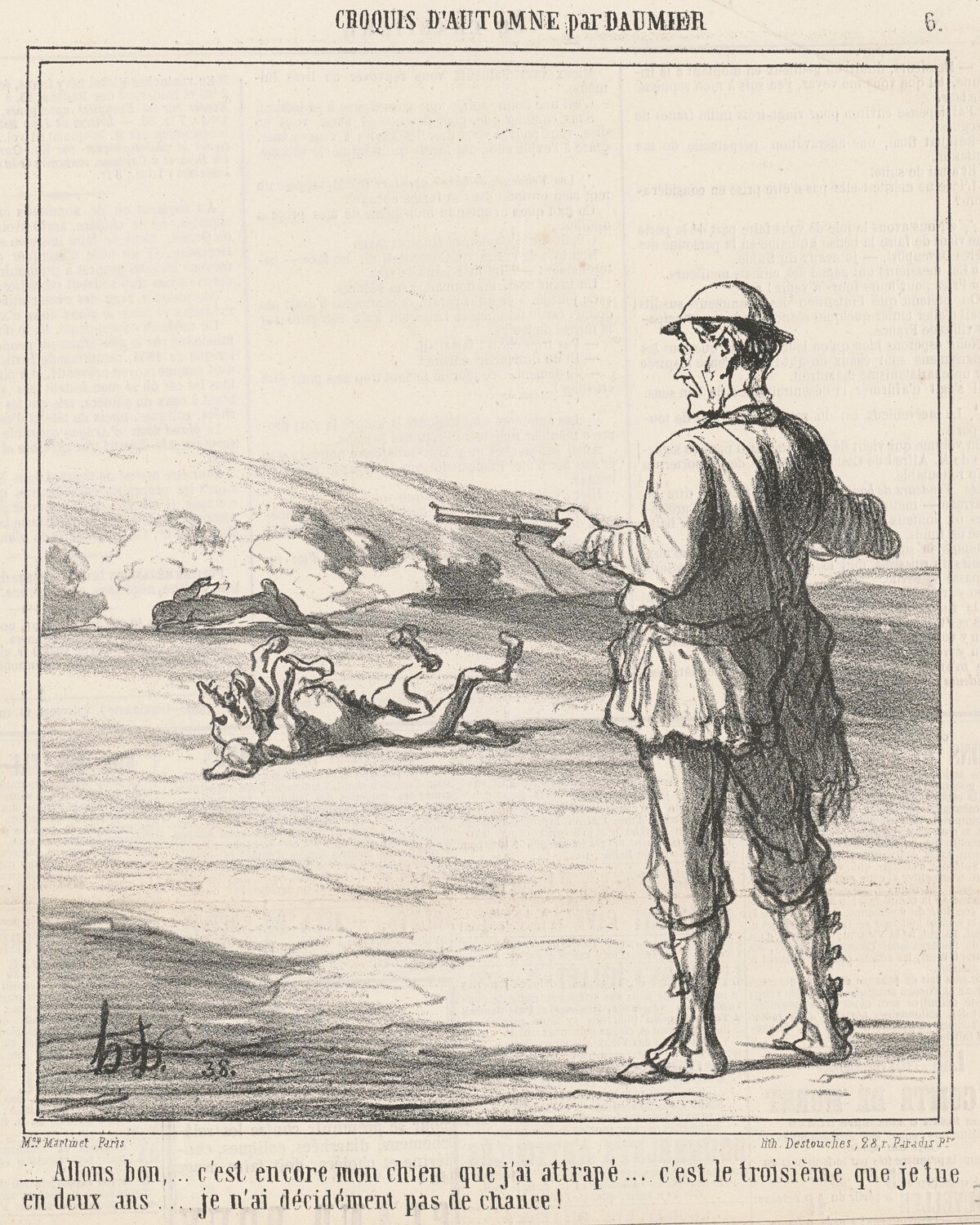 Allons bon ... c'est encore mon chien ... by Honoré Daumier