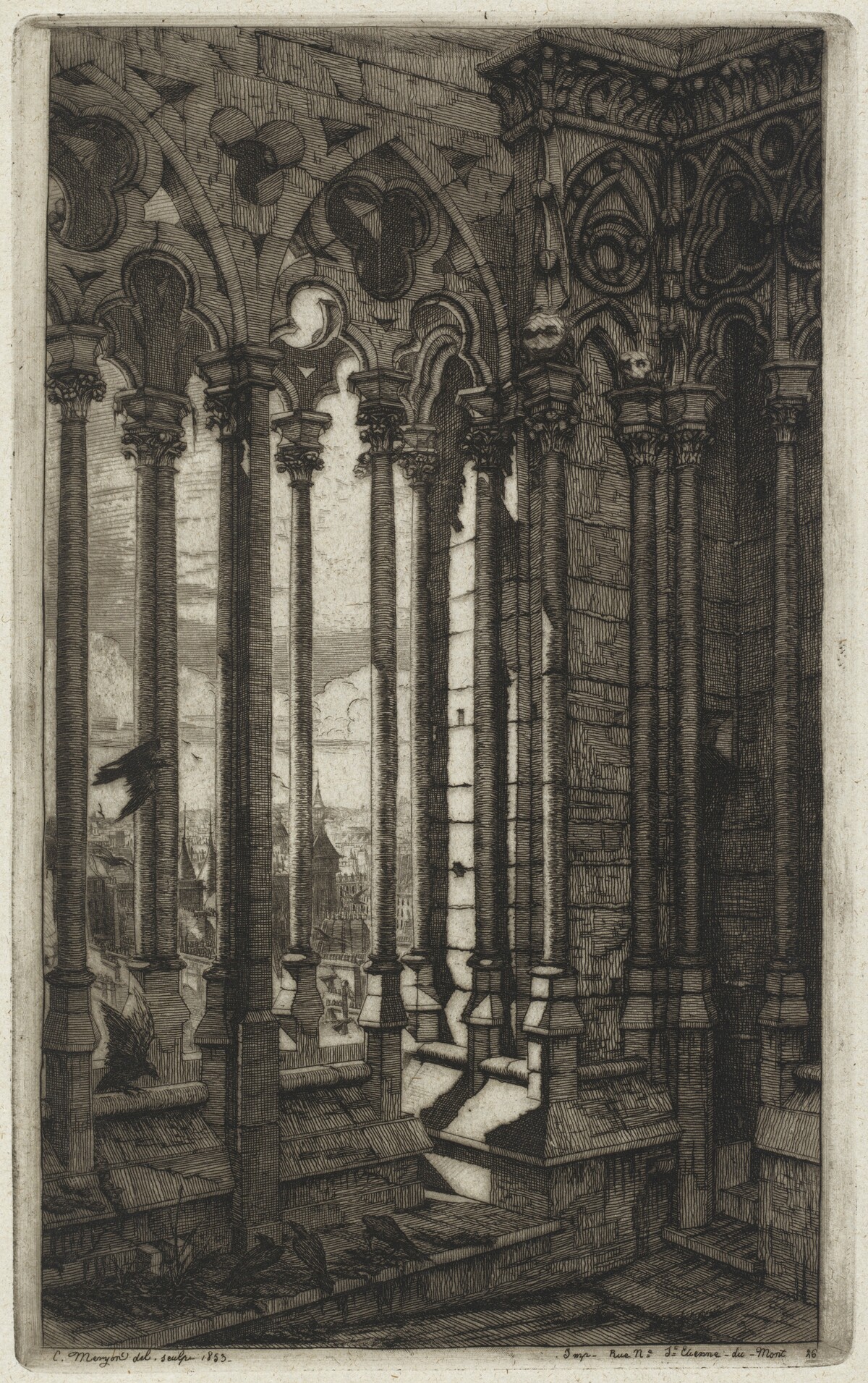 La galerie Notre-Dame, Paris (The Gallery of Notre Dame, Paris) by Charles Meryon