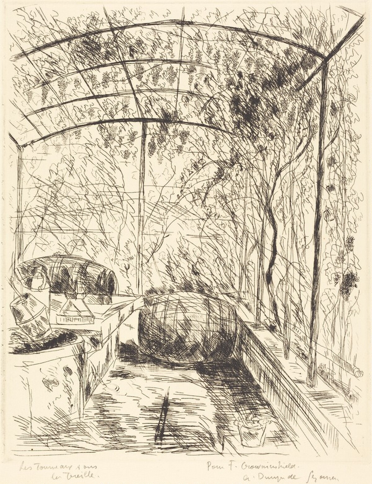 Les Tonneaux sous la Treille by André Dunoyer de Segonzac