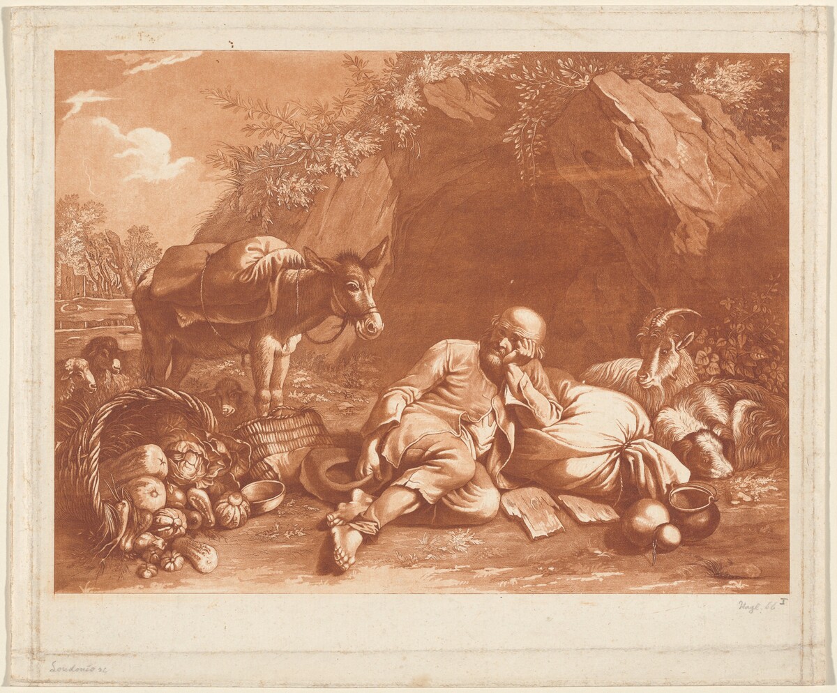 An Old Man Leaning on a Sack by Giovanni De Pian after Francesco Londonio