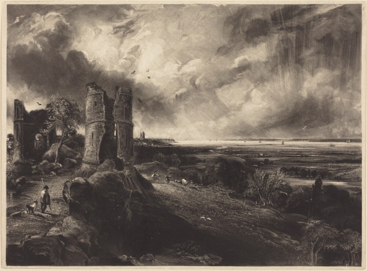 Hadleigh Castle (Large Plate) by David Lucas after John Constable