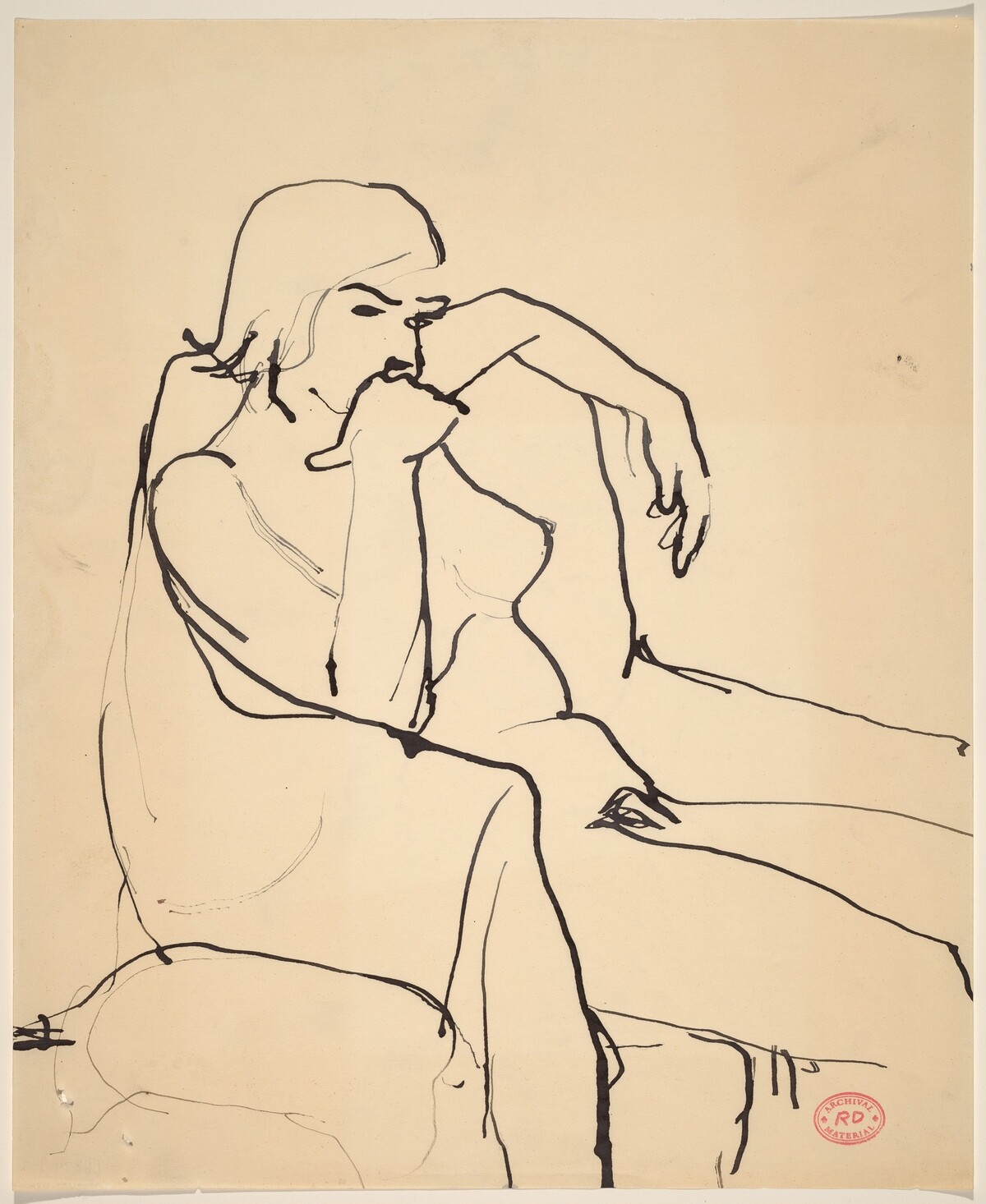 Untitled [seated female nude resting in an armchair] by Richard Diebenkorn