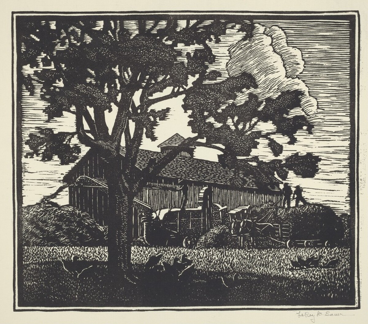 Threshing by LeRoy Dagobert Sauer