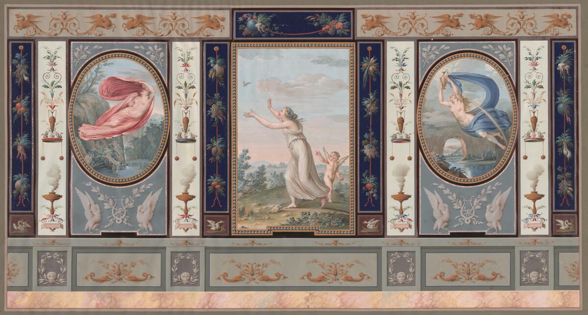 Elaborate Wall Decoration with Endymion and Hebe by Tommaso Bigatti