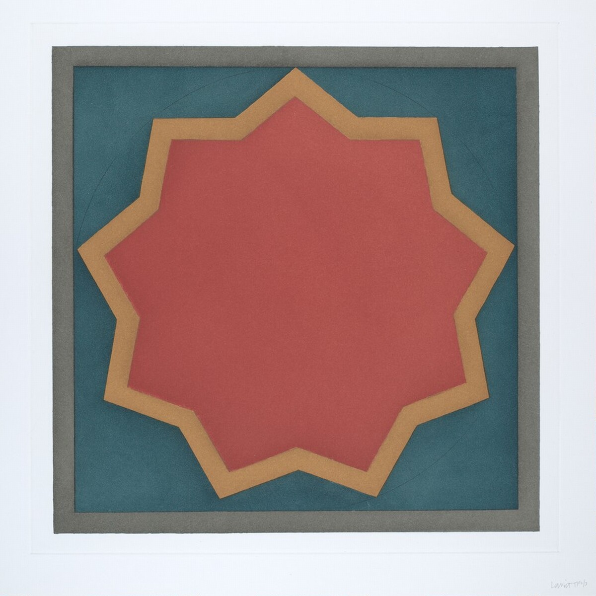 Stars-Red Center: 9 point by Sol LeWitt