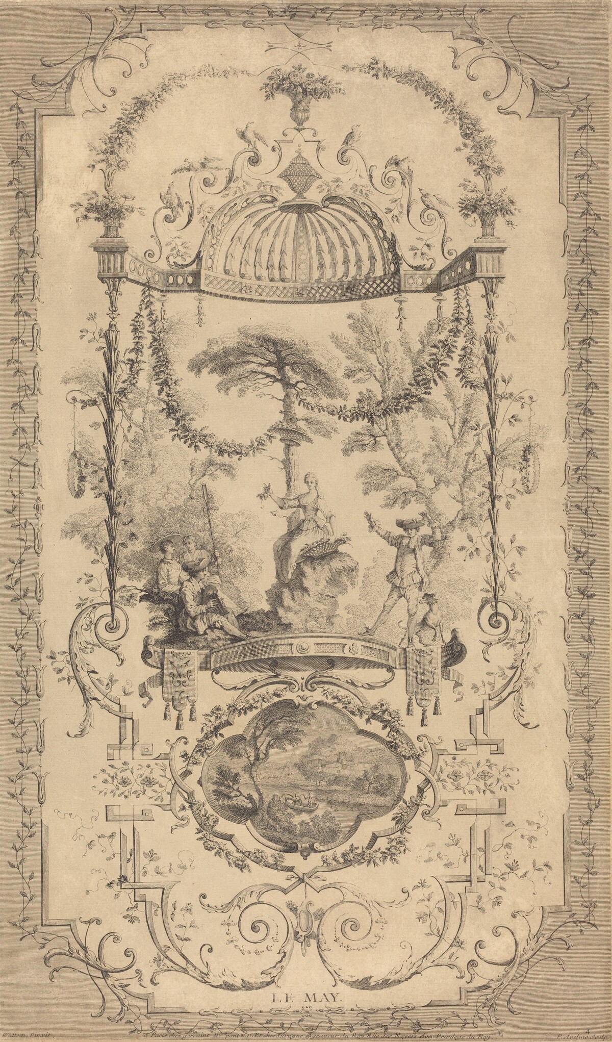 LeMay by Pierre-Alexandre Aveline after Antoine Watteau
