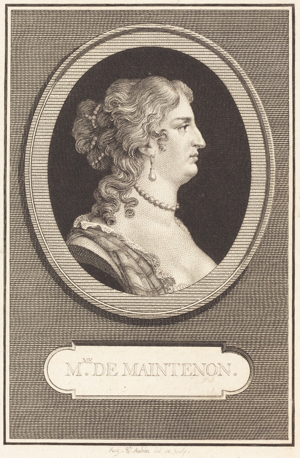 Madame de Maintenon by Augustin de Saint-Aubin