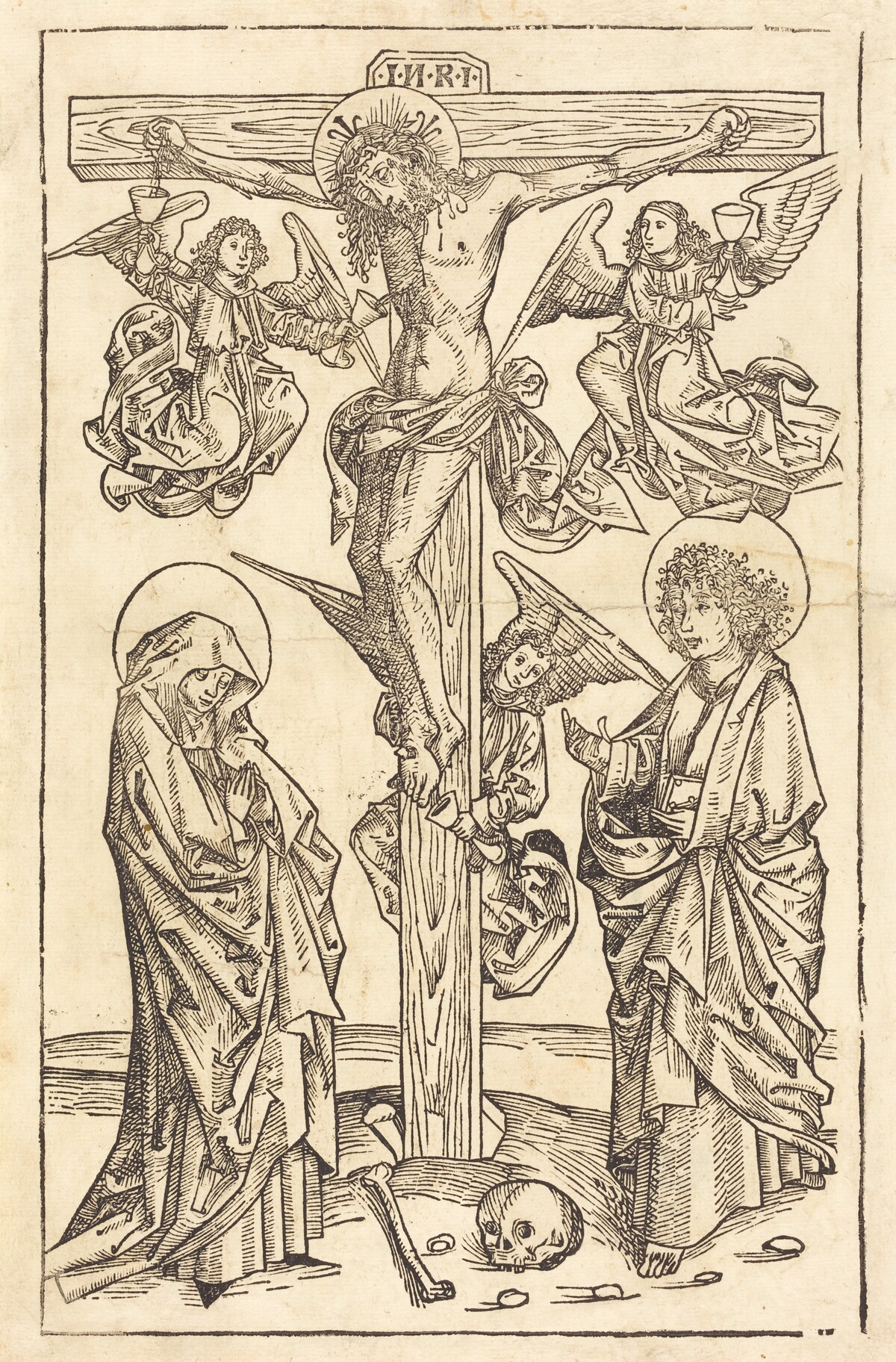 Christ on the Cross with Angels by German 15th Century