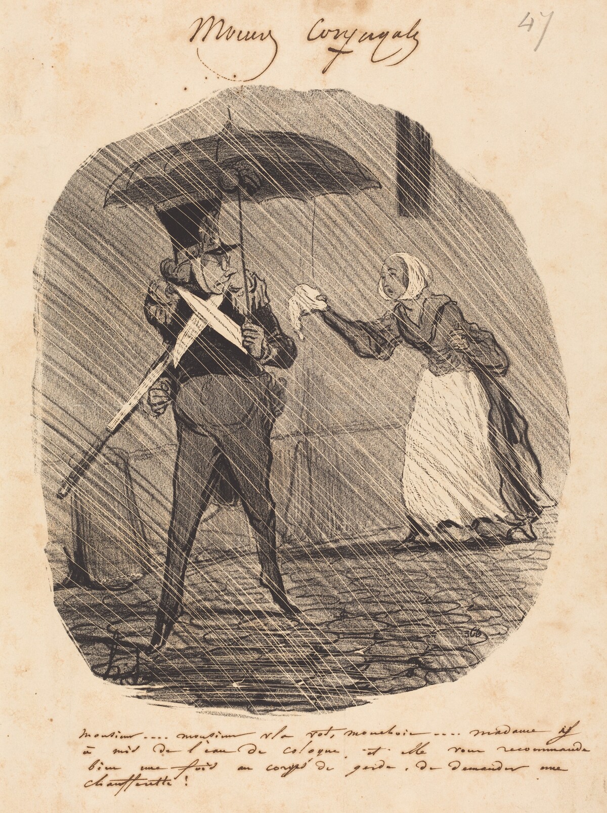 Monsieur... Monsieur, v'la vot' mouchoir by Honoré Daumier