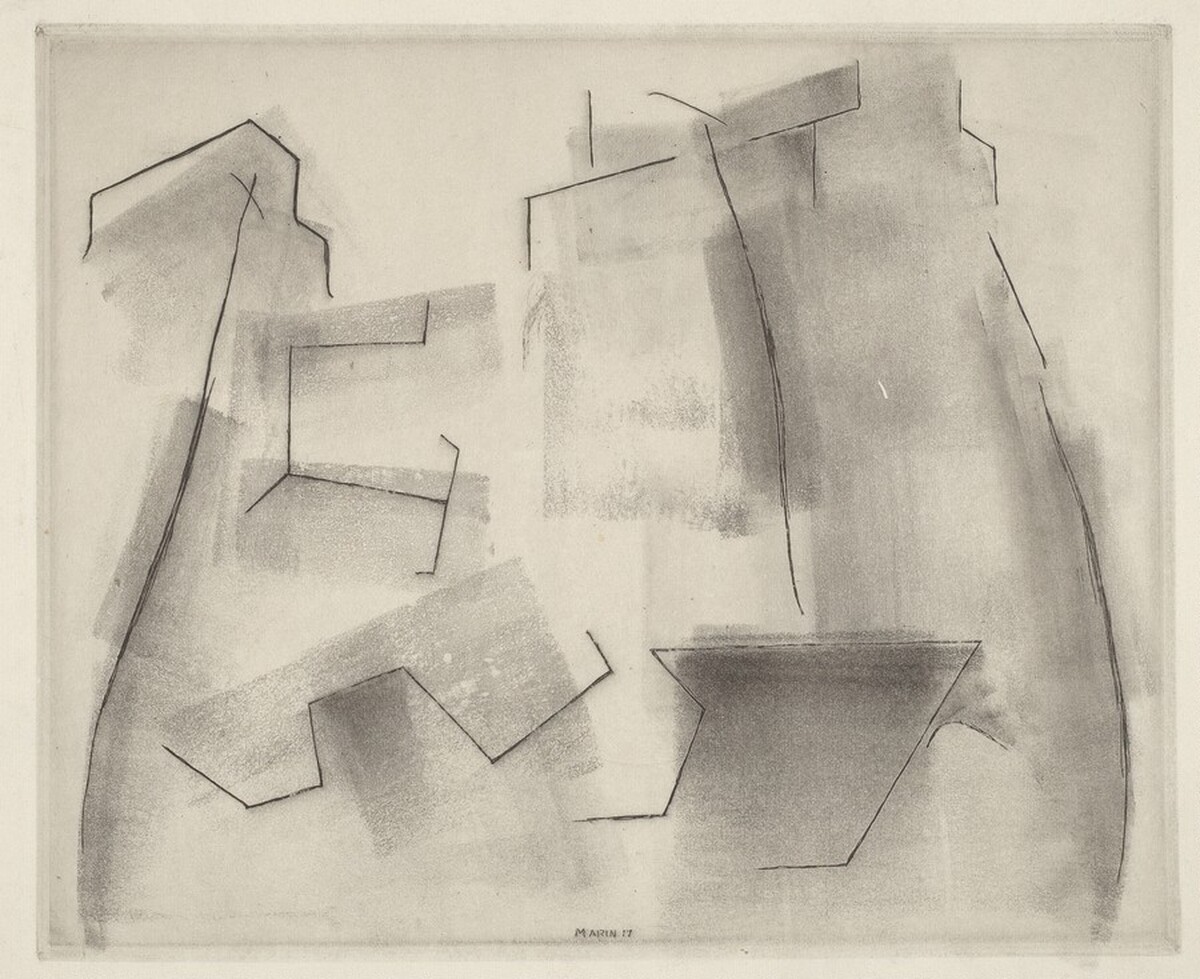 Grain Elevators, Abstraction by John Marin