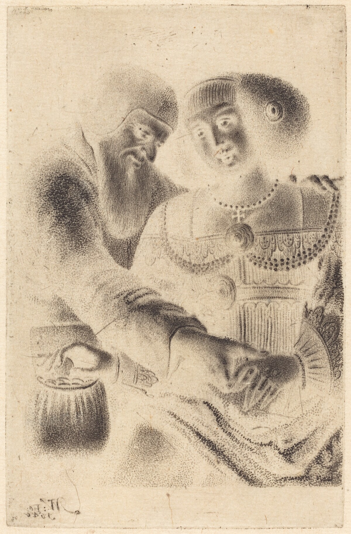 Man and Woman Embracing by Master NW