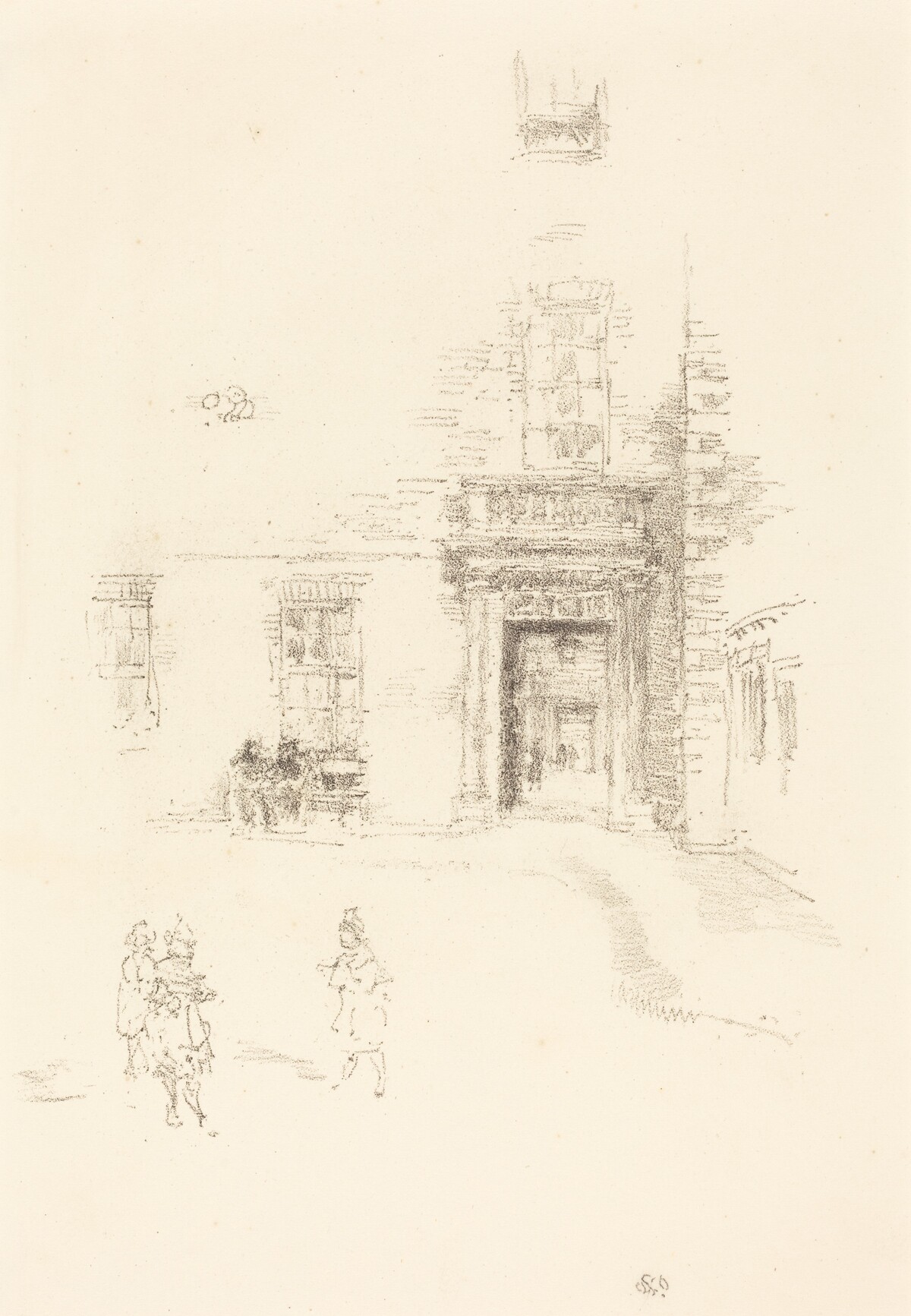 Courtyard, Chelsea Hospital by James McNeill Whistler