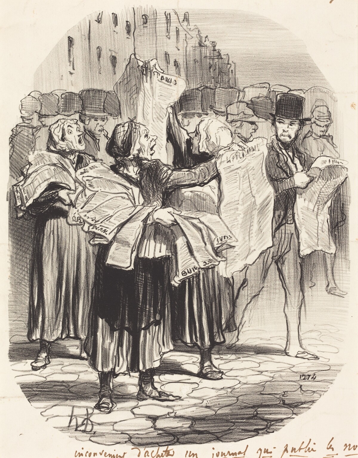 Inconvénient d'acheter un journal... by Honoré Daumier