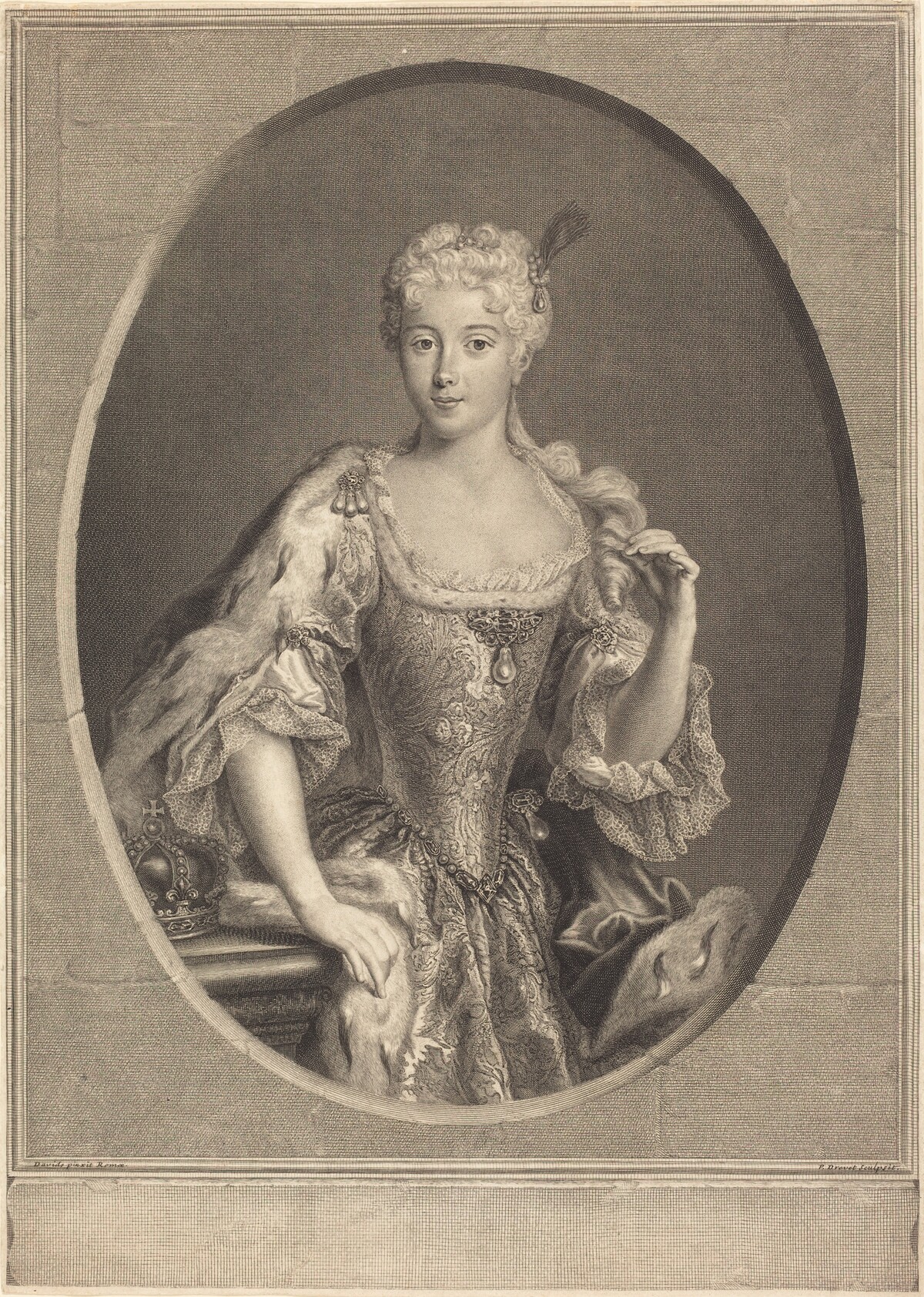 Maria Klementyna Sobieska by Pierre-Imbert Drevet, after Antonio David
