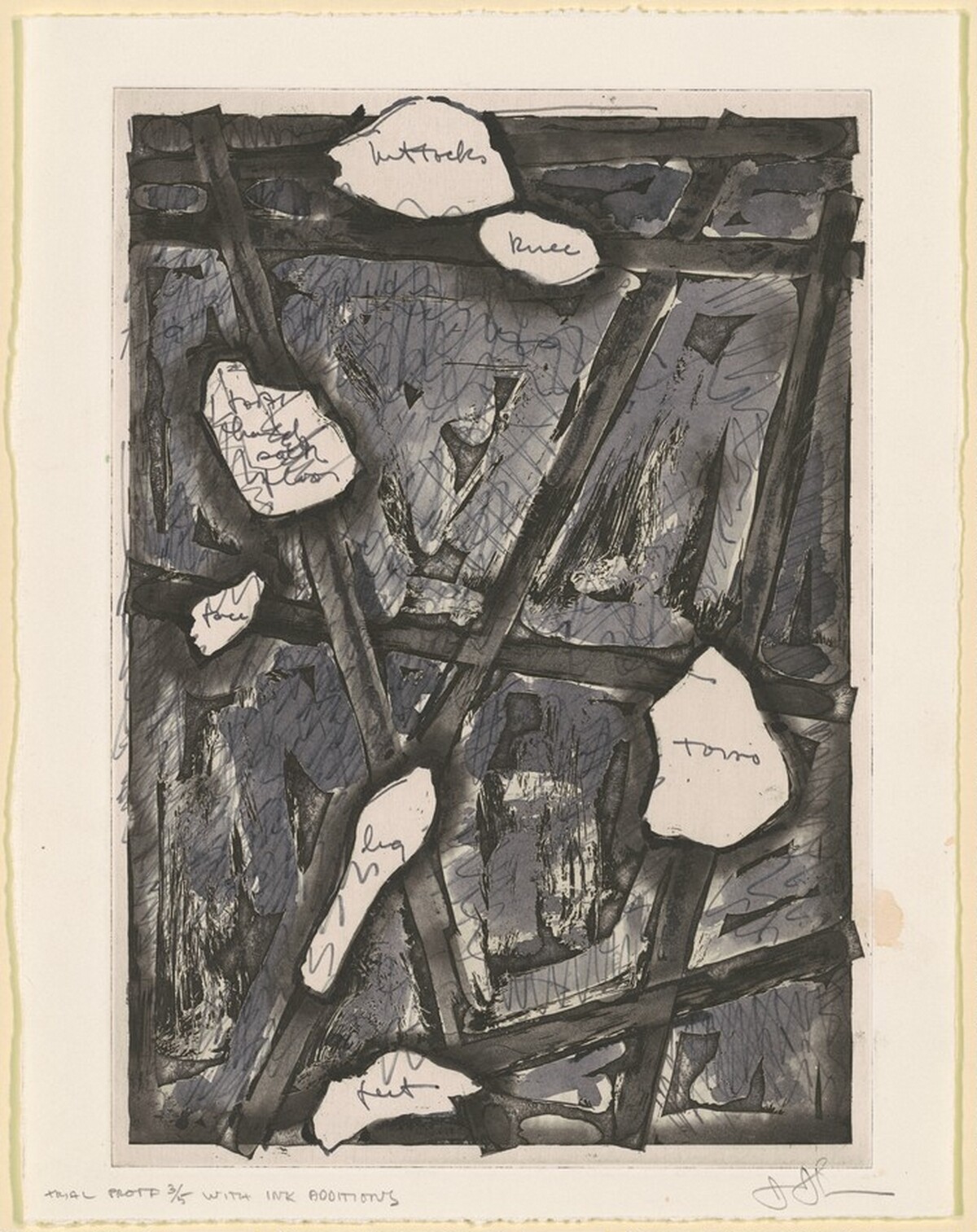 Casts (Words) [trial proof 3] by Jasper Johns