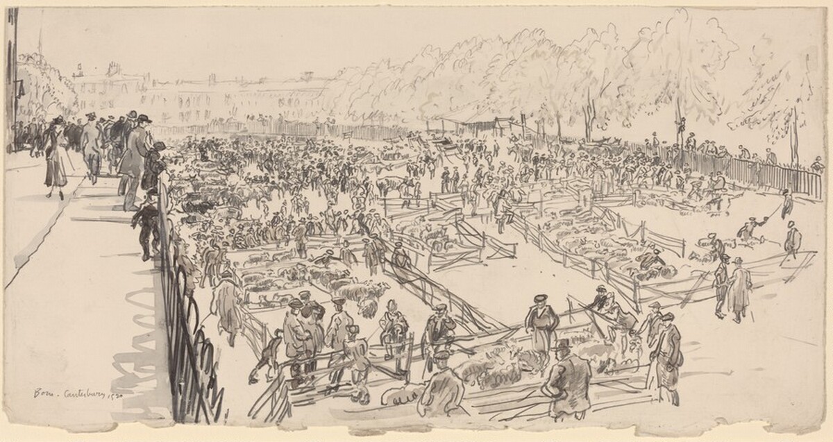 Market Day, Canterbury by Sir Muirhead Bone