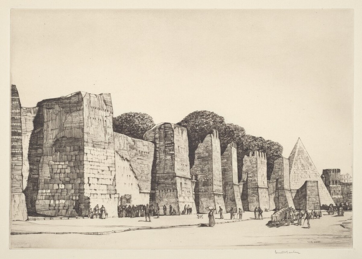 The Aurelian Walls, Rome by Louis Conrad Rosenberg