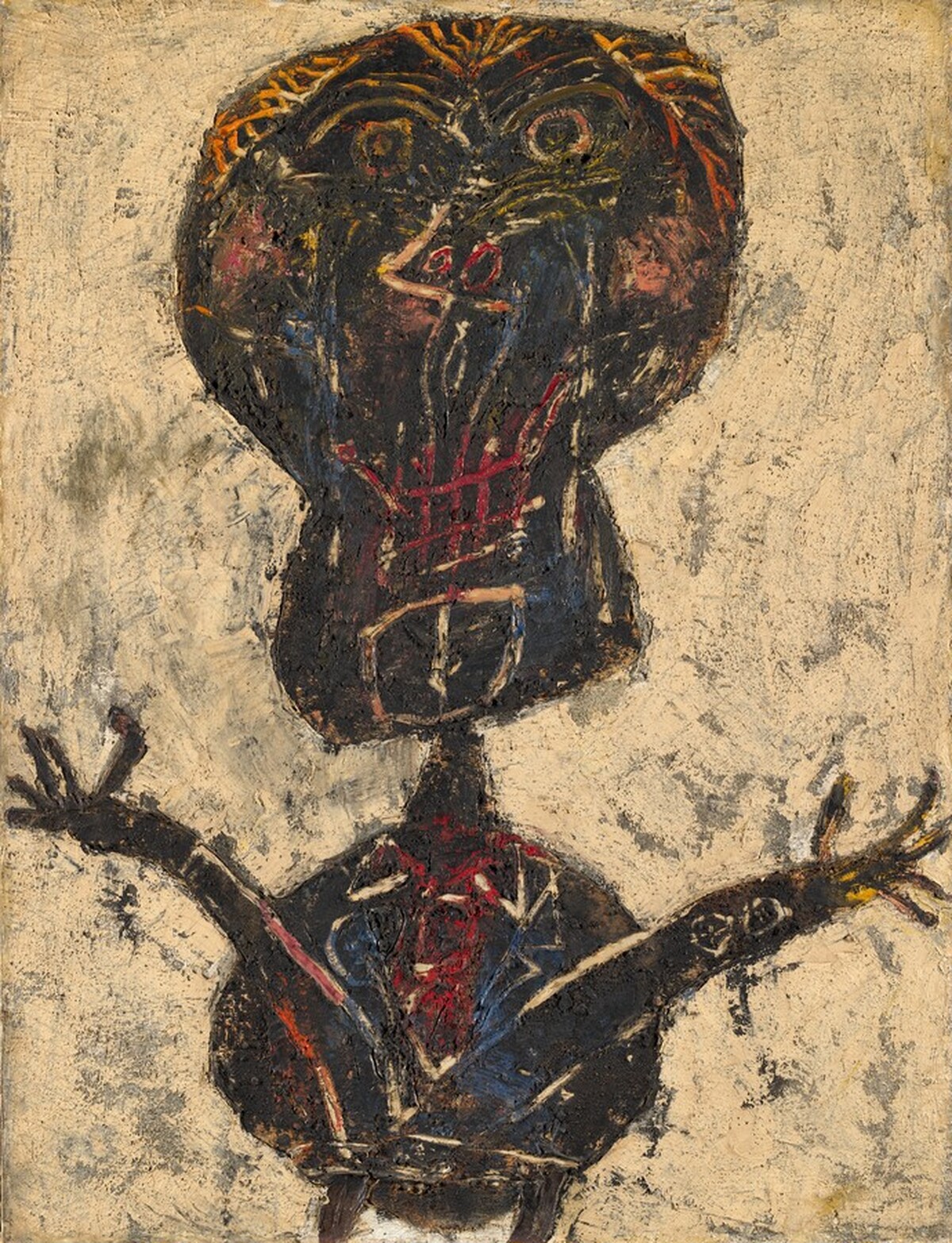 Bertelé bouquet fleuri, Portrait de parade (Bertelé as a Blossoming Bouquet, Sideshow Portrait) by Jean Dubuffet