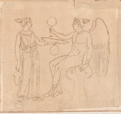 Two Figures with a Mirror