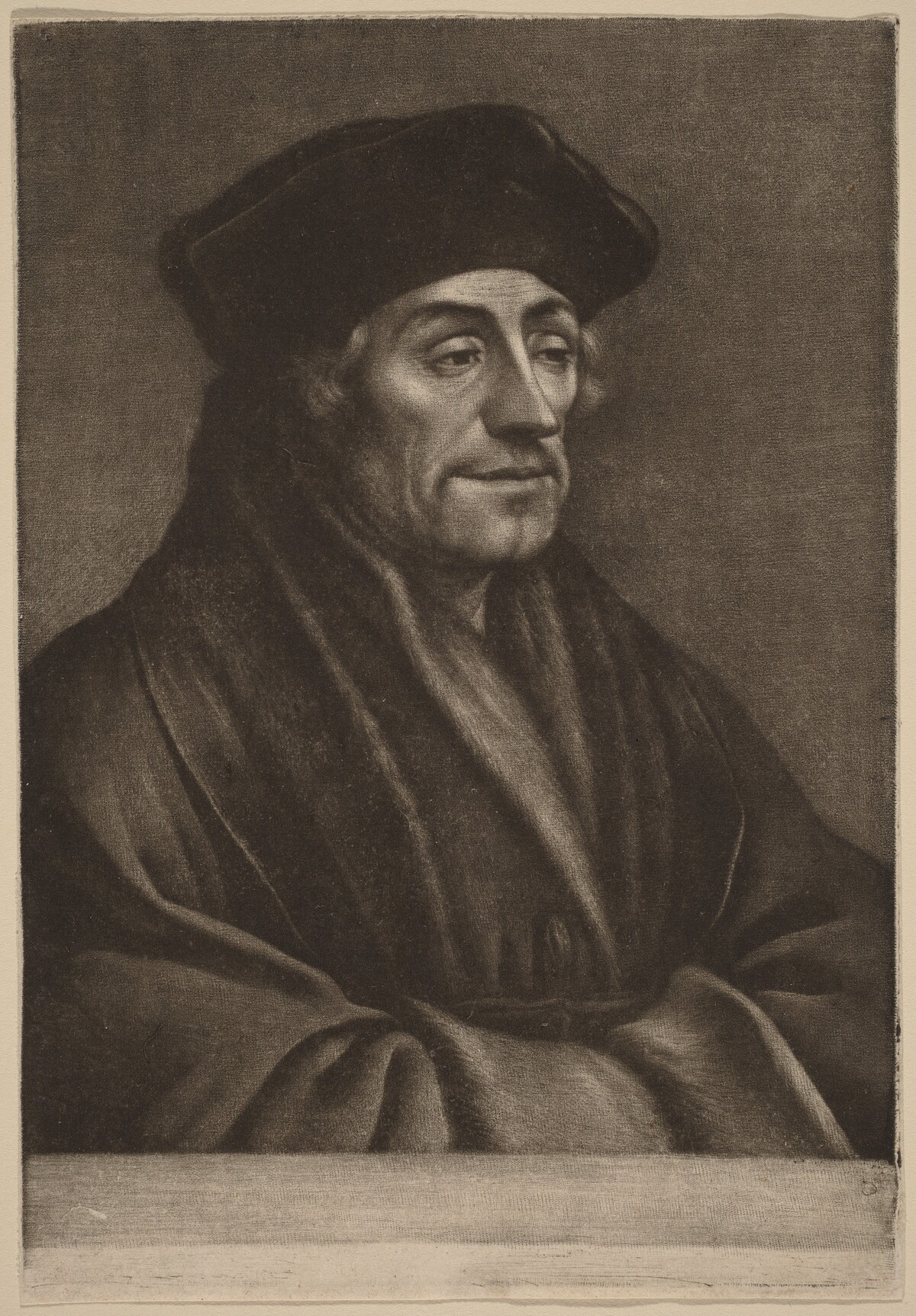 Erasmus by Wallerant Vaillant after Hans Holbein the Younger