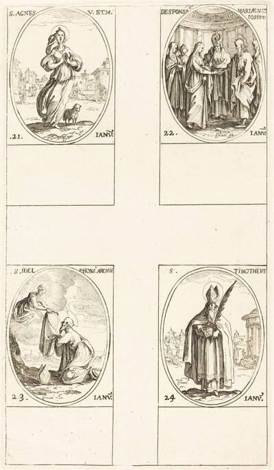 St. Agnes; The Marriage of the Virgin; St. Ildefonsus; St. Timothy