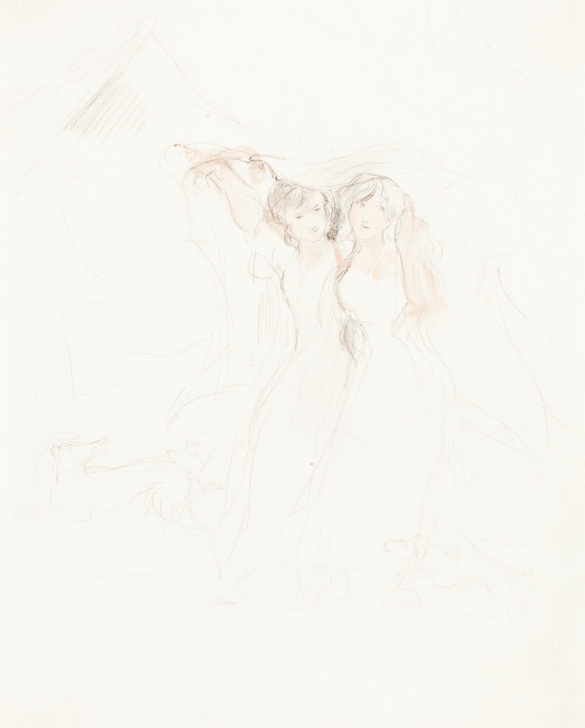 Two Girls under a Cloak by Sir David Wilkie