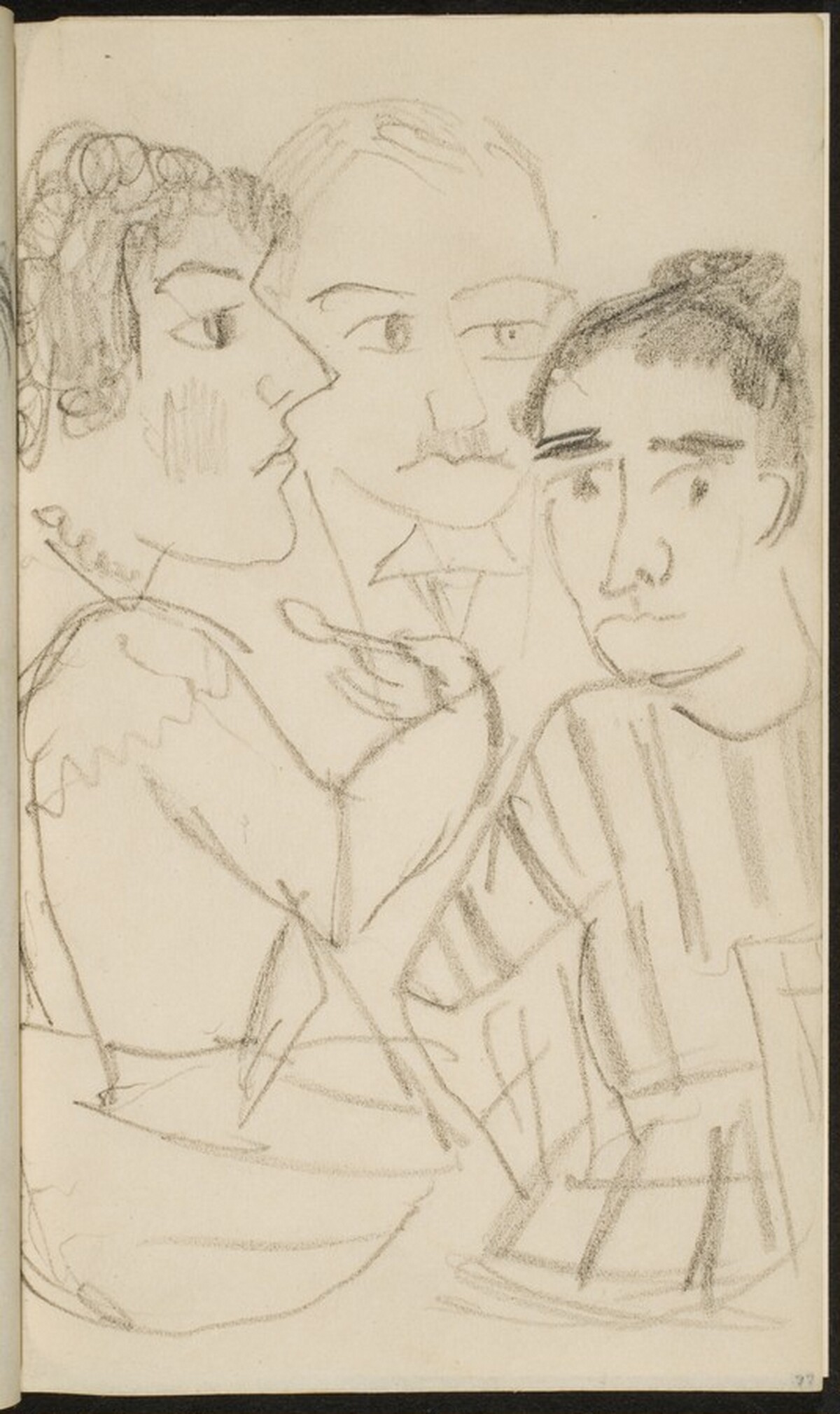 Drei zu Tisch sitzende Figuren (Three Figures at a Table) [p. 77] by Max Beckmann
