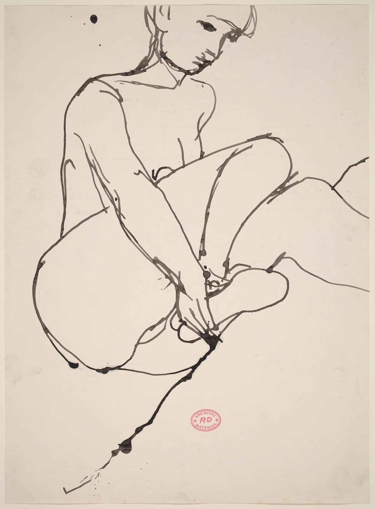 Untitled [seated model holding her right foot] by Richard Diebenkorn
