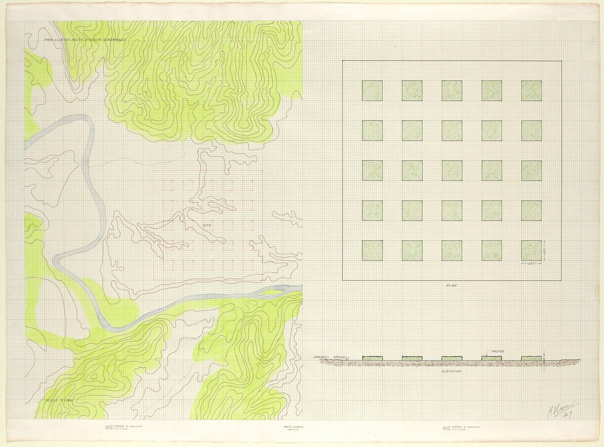 Drawing for Earth Project by Robert Morris