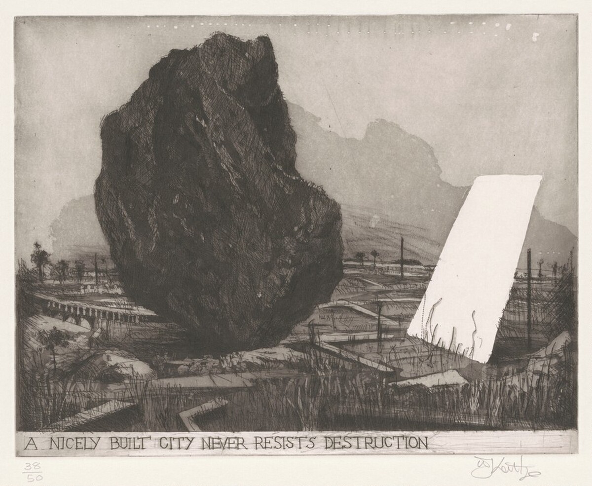 A Nicely Built City Never Resists Destruction by William Kentridge