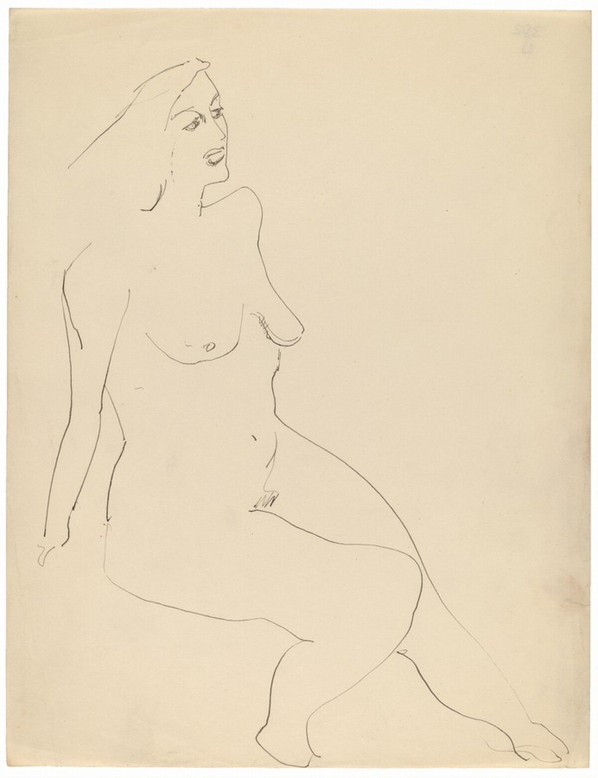 Seated Nude, Three-quarter View, Turned to the Right by Mark Rothko