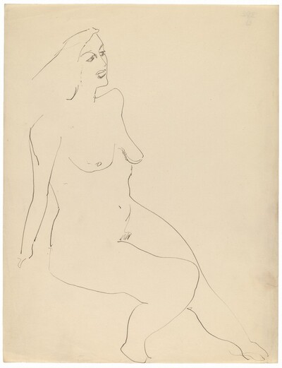 Seated Nude, Three-quarter View, Turned to the Right