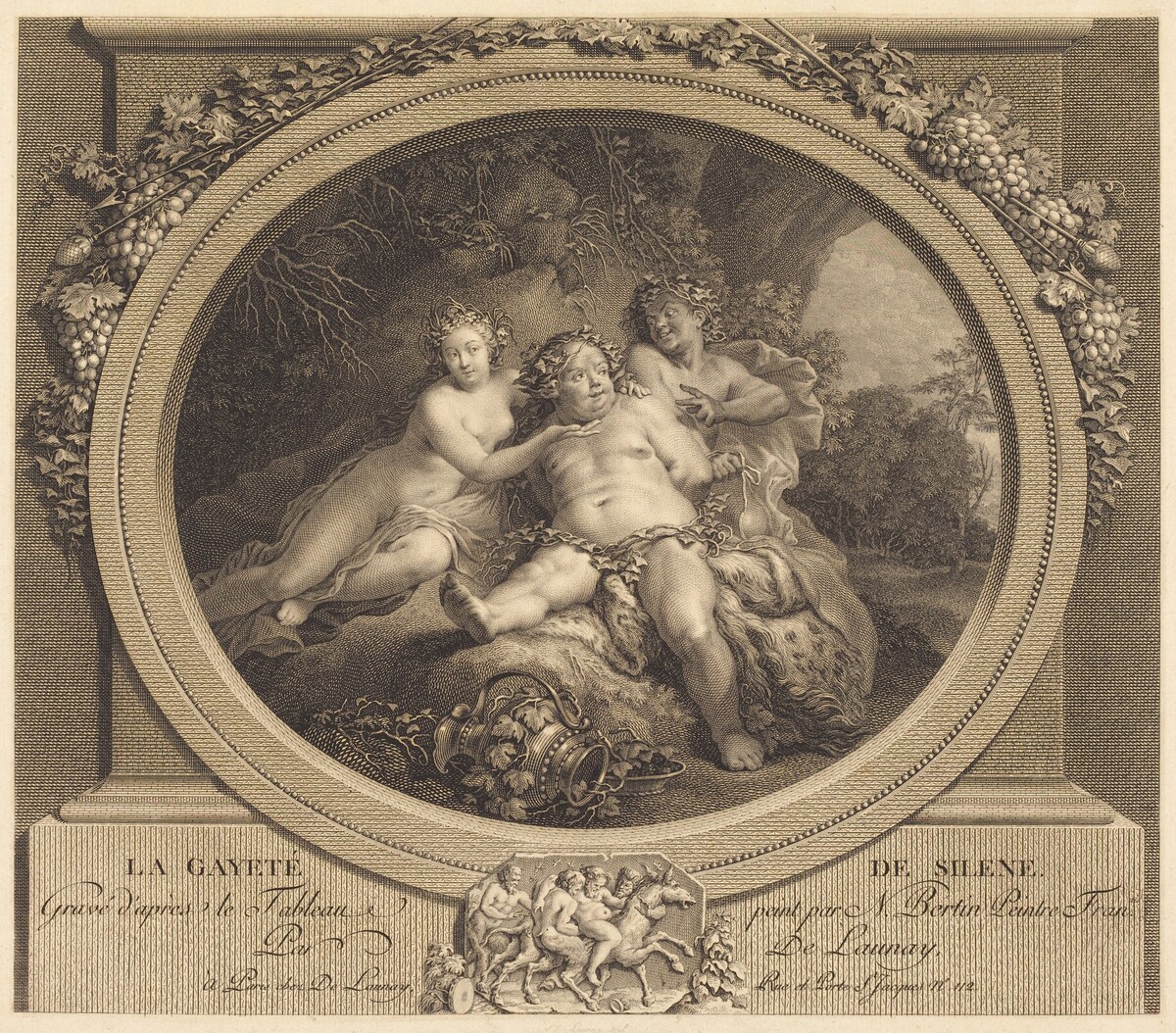 La Gaieté de Silène by Nicolas Delaunay after Nicolas Bertin