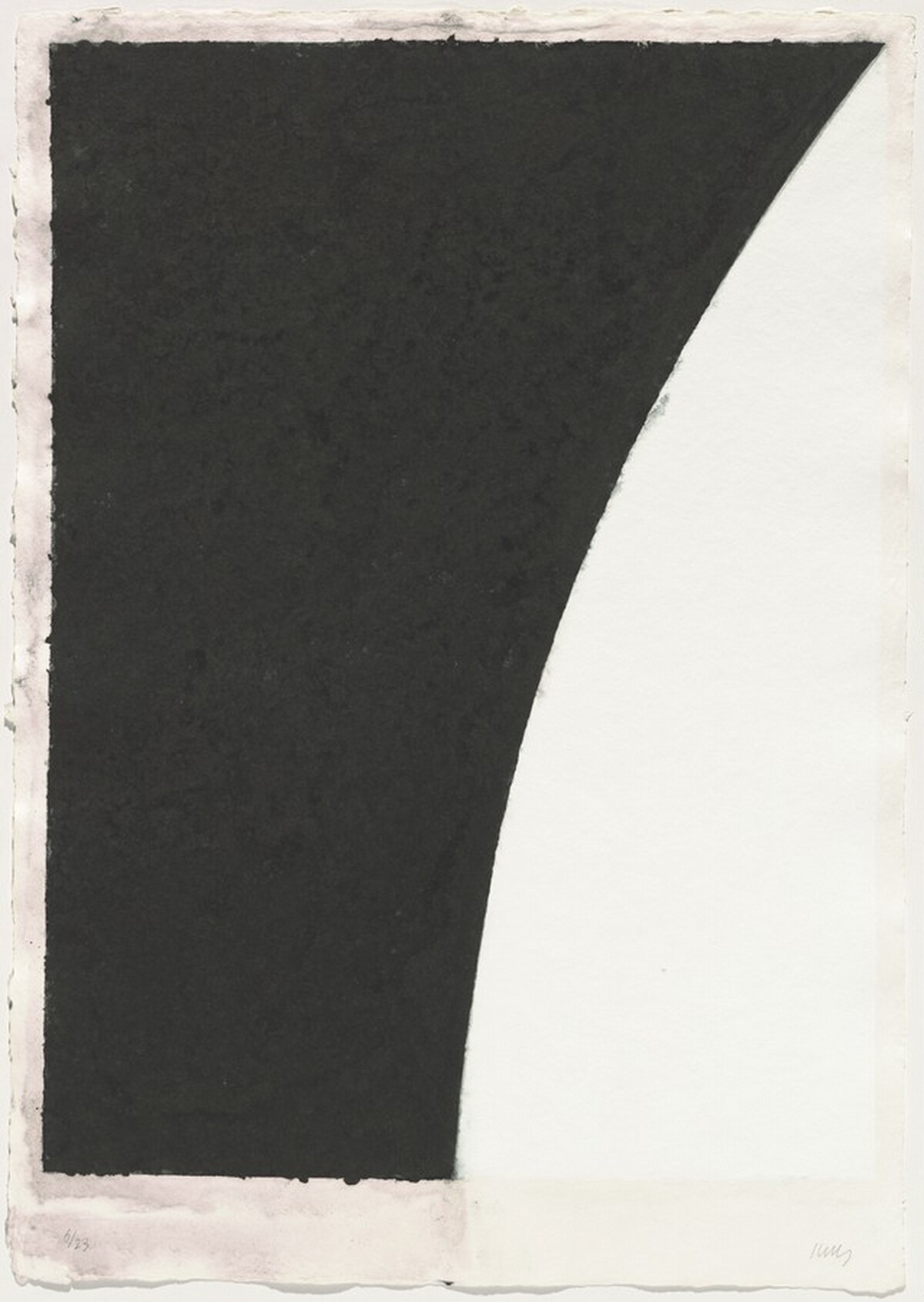 Colored Paper Image VI (White Curve with Black II) by Ellsworth Kelly