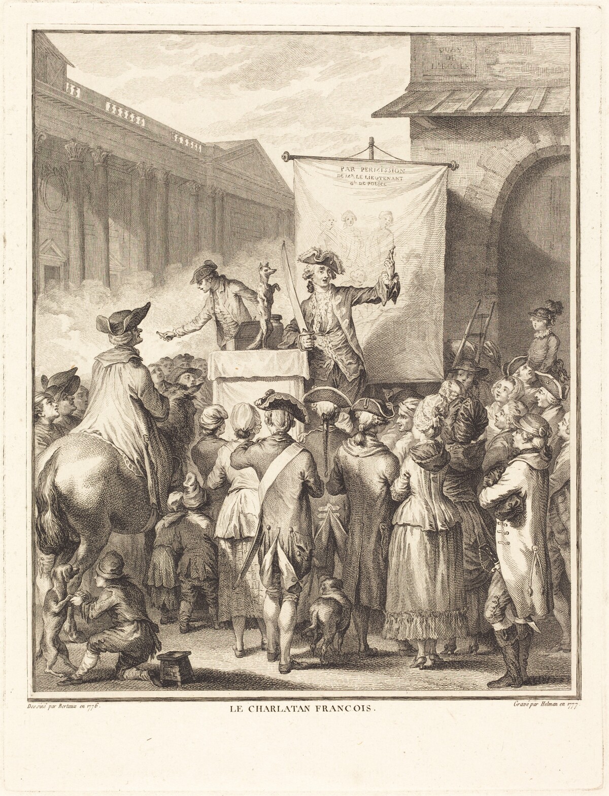 Le charlatan français by Isidore-Stanislas Helman after Jean Duplessi-Bertaux