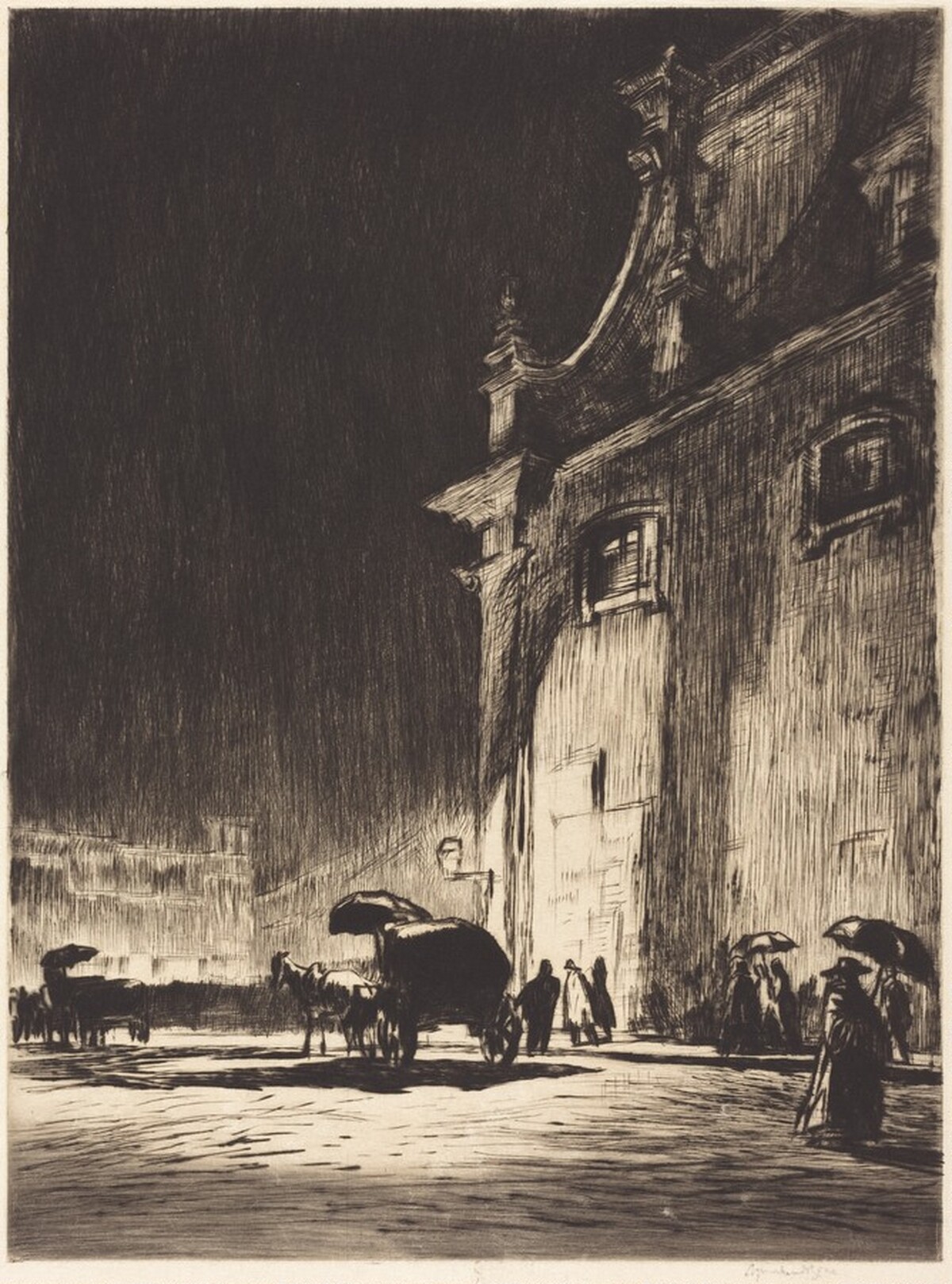 Rainy Night in Rome by Muirhead Bone