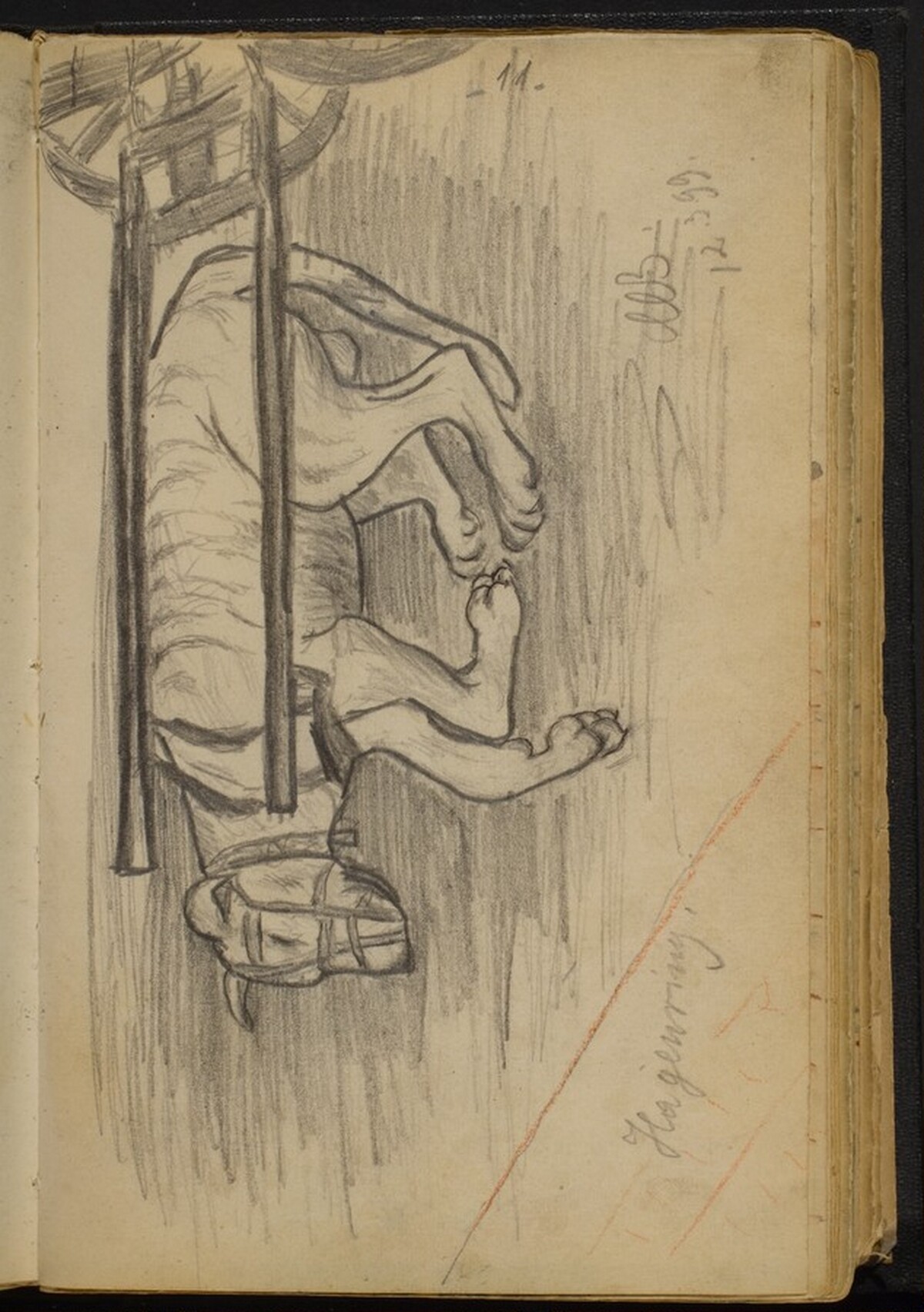 Dog Resting before a Cart by Max Beckmann