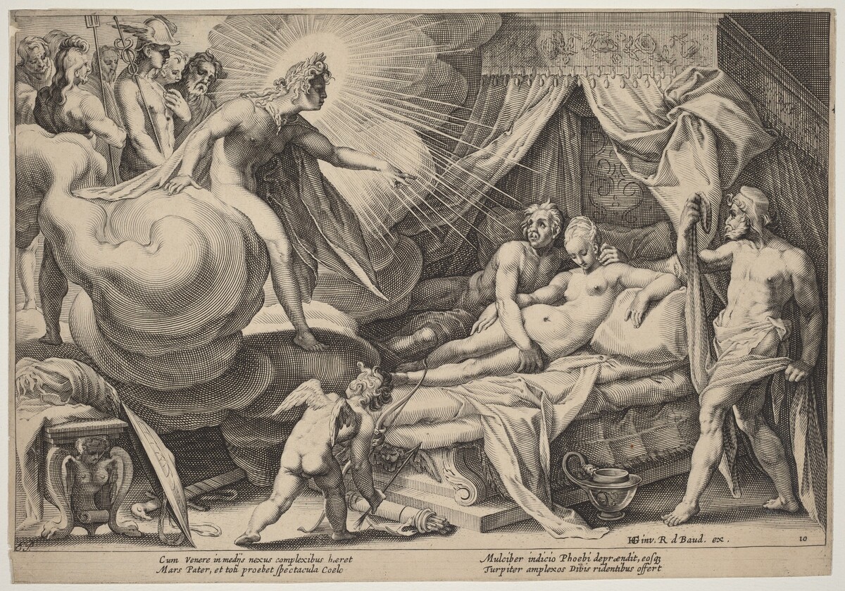 Mars and Venus Surprised by Workshop of Hendrick Goltzius, after Hendrick Goltzius