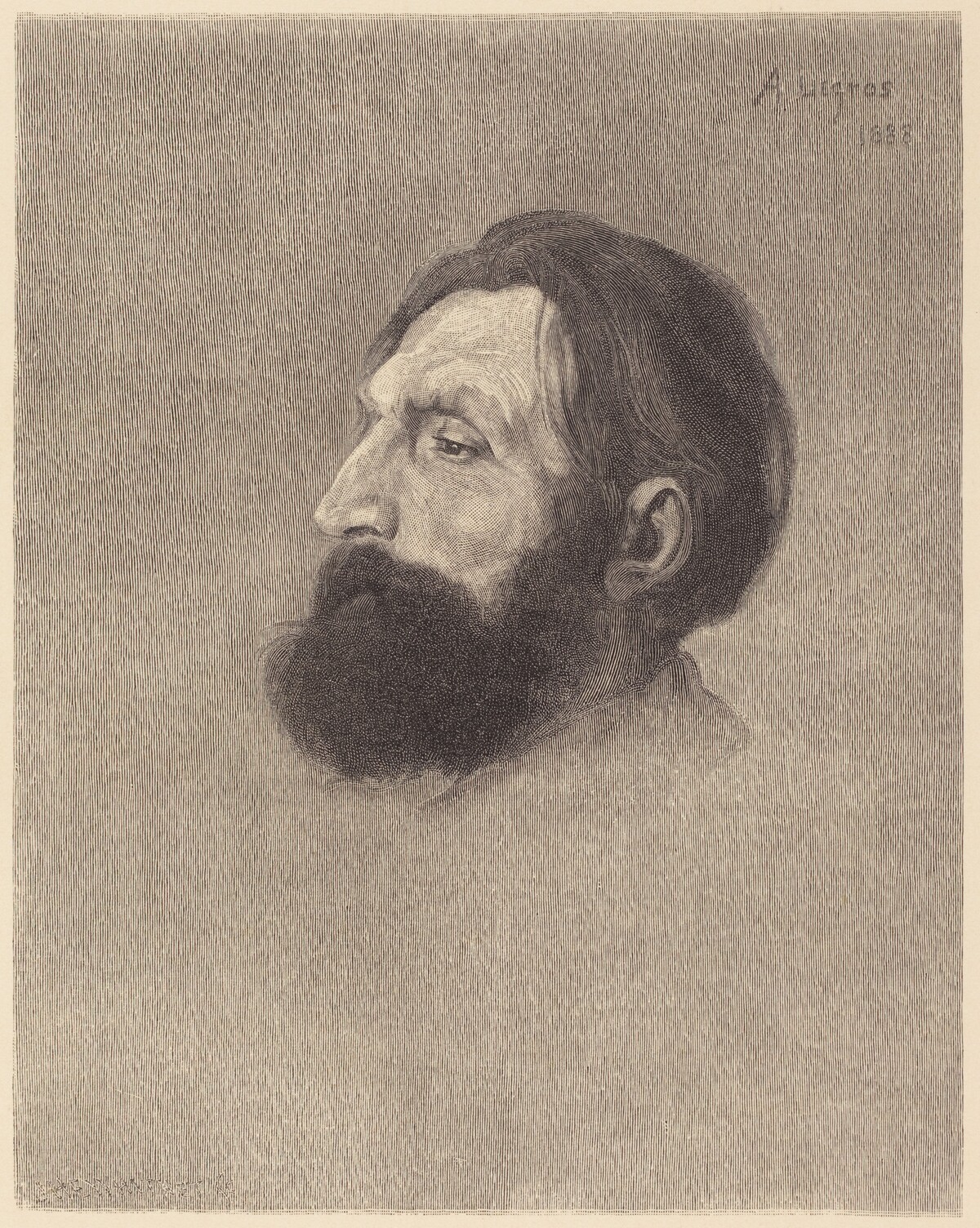 Auguste Rodin by John Henry Ellsworth Whitney, after Alphonse Legros