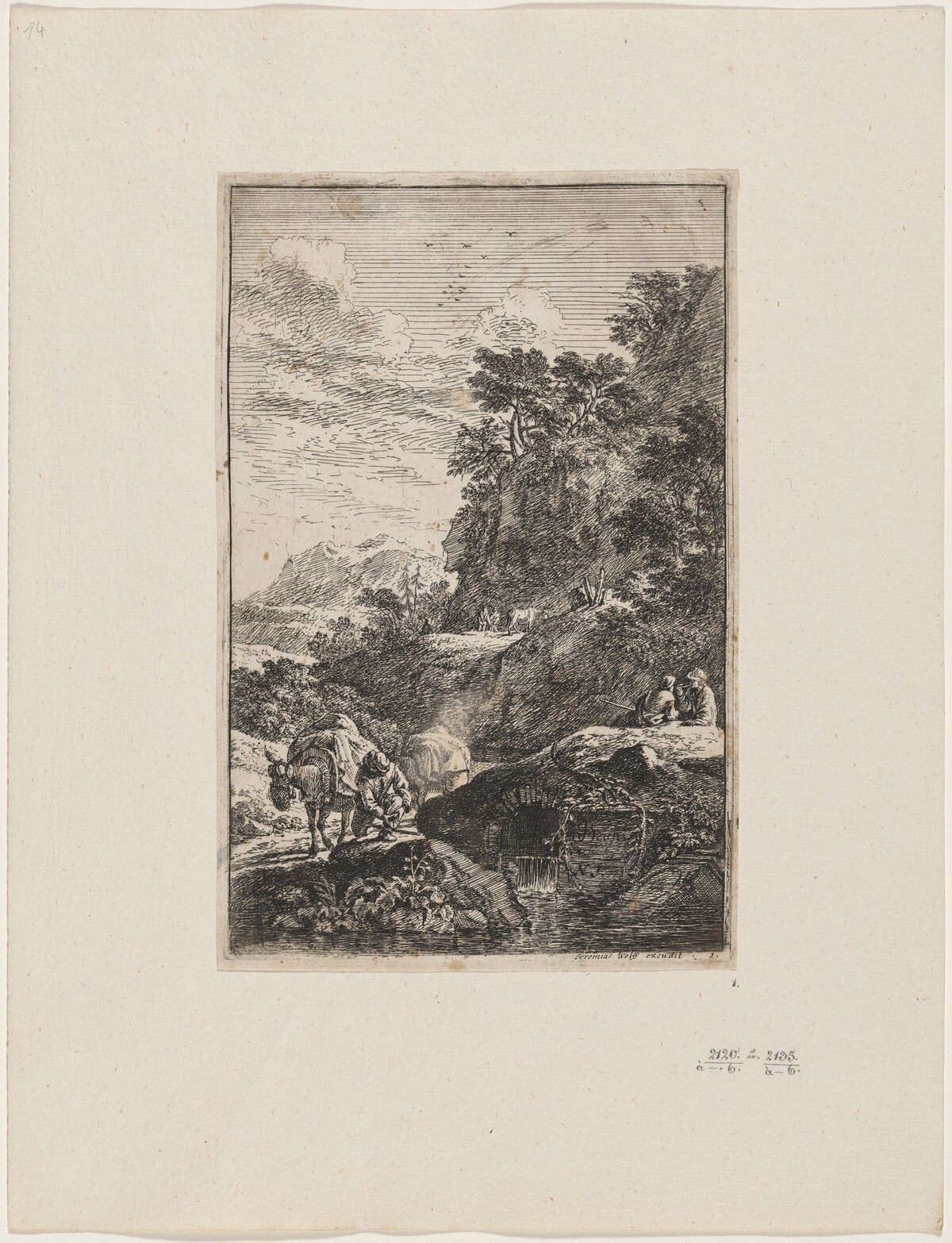 Drover with Two Mules by Joachim Franz Beich