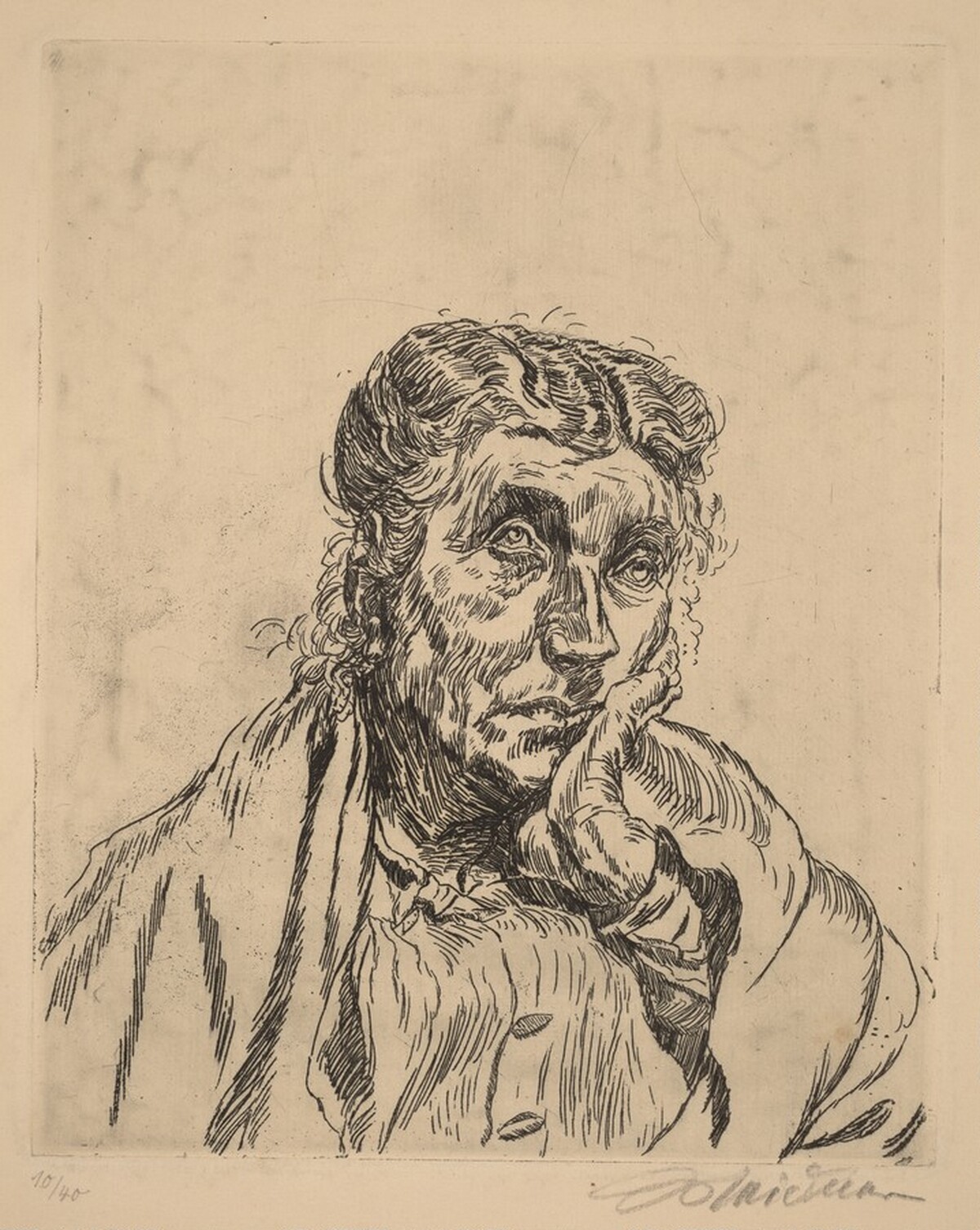 Porträt Alte Frau (Rosa Meidner II) by Ludwig Meidner