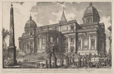 Veduta della facciata di dietro della Basilica di S. Maria Maggiore