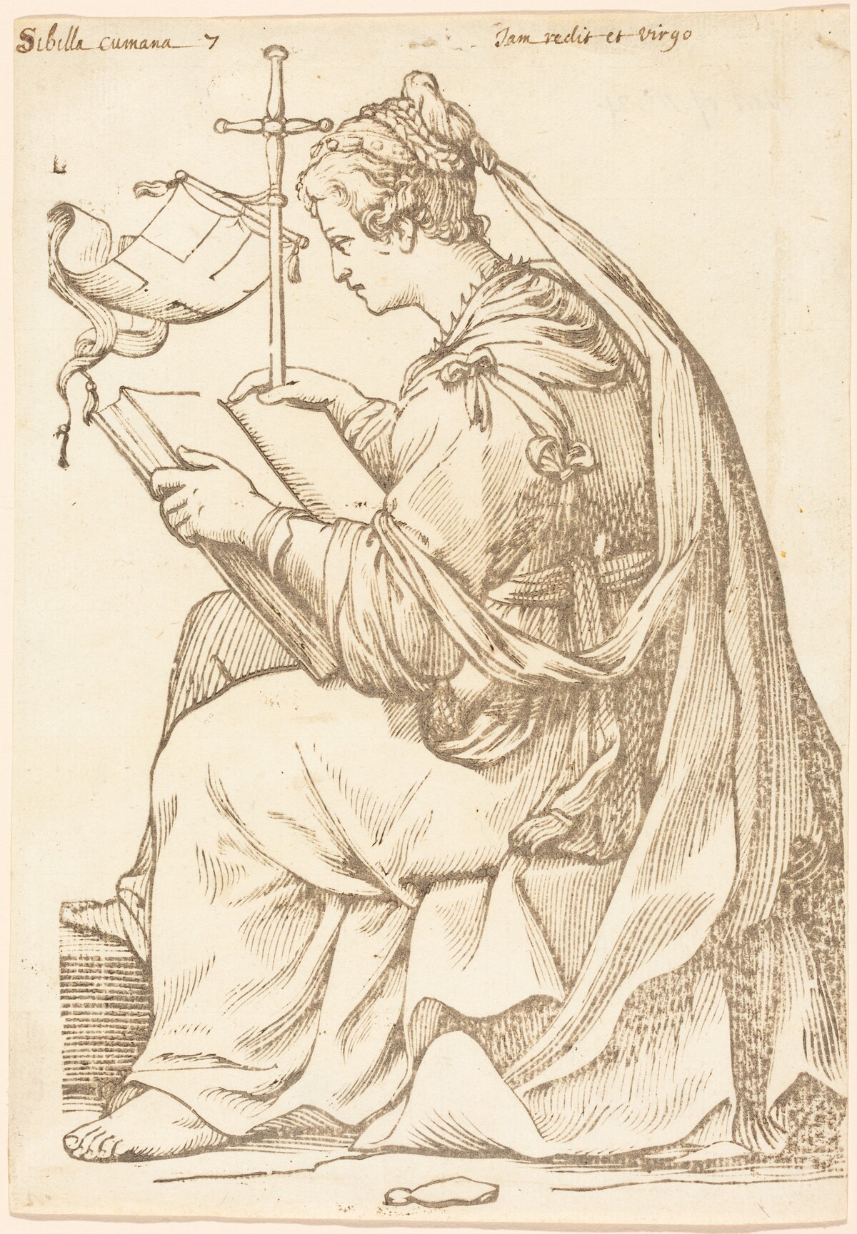 Sibylla Cumana by Paul Maupin, after Jacques Stella