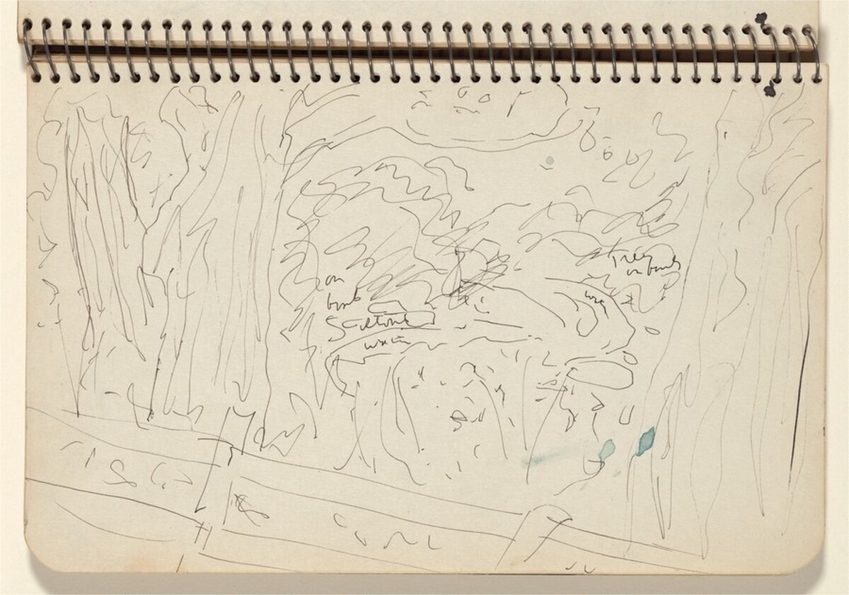 Trees Near a Fence by Milton Avery