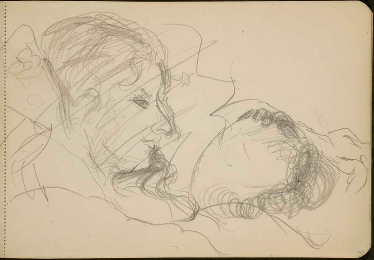 Frau und männlicher Hinterkopf  (Woman and the Back of a Man's Head) [p. 43] by Max Beckmann