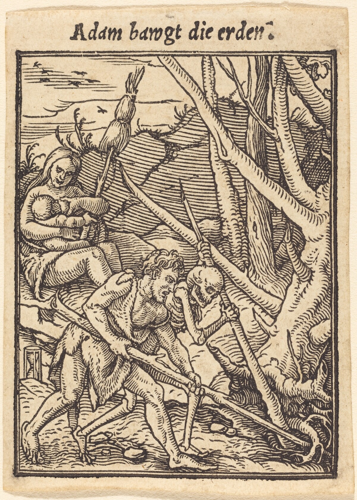 Adam bawgt die erden (Adam Ploughing) by Hans Lützelburger after Hans Holbein the Younger