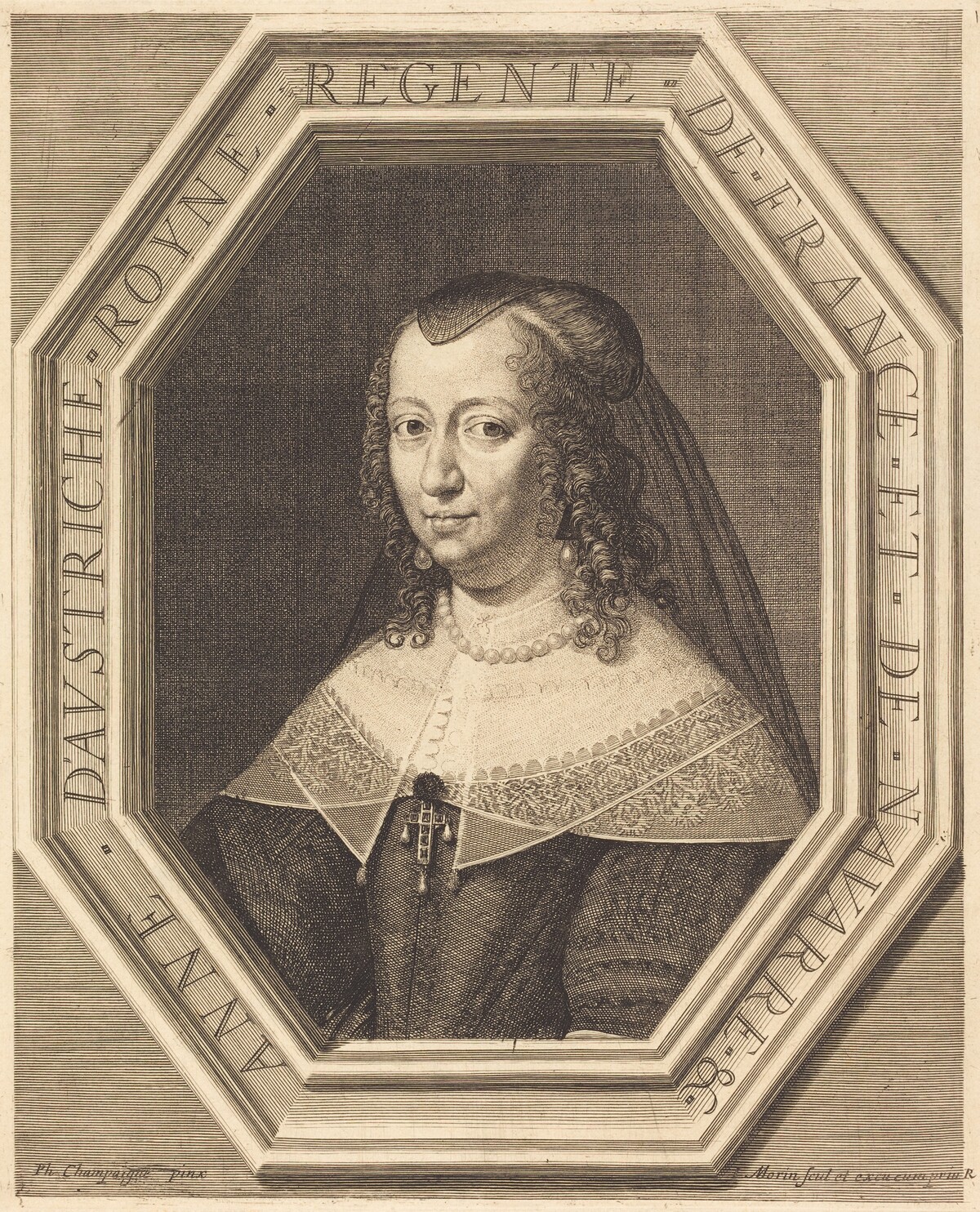 Anne of Austria by Jean Morin after Philippe de Champaigne