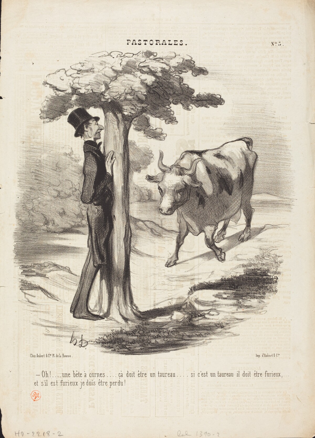 Oh!... une bête a cornes... by Honoré Daumier