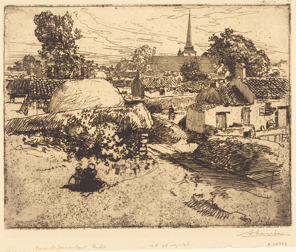 View of St.-Jean-de-Mont, Vendee (Vue de St.-Jean-de-Mont, Vendee) by Auguste Lepère