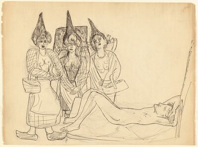 Sketch for Finished Drawing "In the Studio (Dutch Women)"
